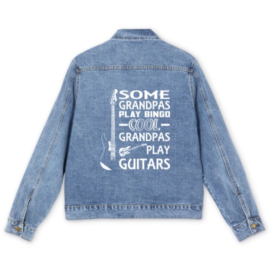 Discover Some Grandpas play Bingo Cool Grandpas play Guitars Men's Denim Jackets