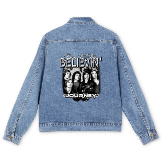 Discover Journey Rock Band 90s Men's Denim Jackets, Bootleg Music Don't Stop Believin' Vintage