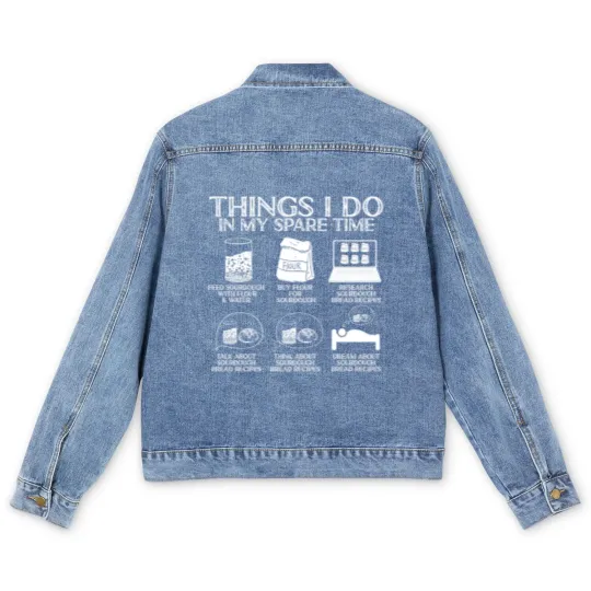 Discover Baking Baker Sourdough Bread Master Kitchen Aprons Men's Denim Jackets
