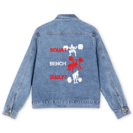 Discover Squat Bench Deadlift Men's Denim Jackets