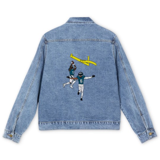 Discover AJ Brown and DeVonta Smith Dunk Celebration Active(1) Men's Denim Jackets