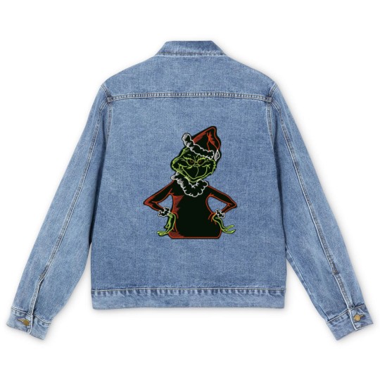 Discover Neon funny character - funny character Stole Christmas - Men's Denim Jackets
