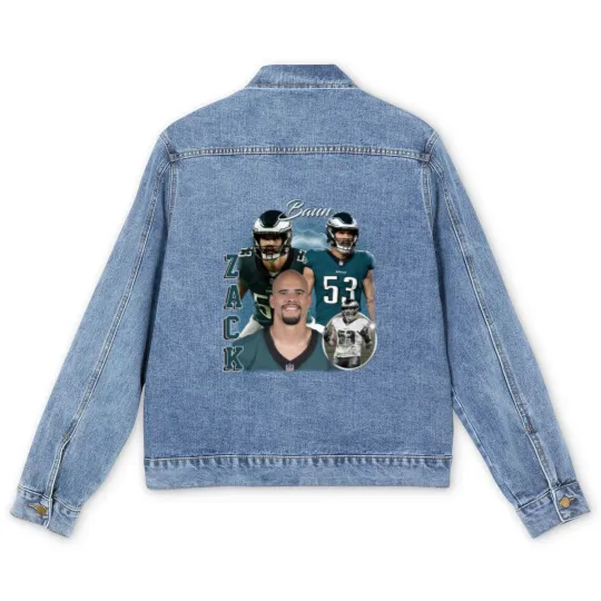 Discover Vintage 90s Graphic Style Zack Baun Men's Denim Jackets, Zack Baun Men's Denim Jackets, Vintage Sport Men's Denim Jackets, Retro American Football Bootleg Gift