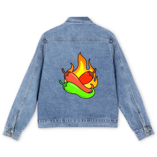 Discover hot peppers Men's Denim Jackets