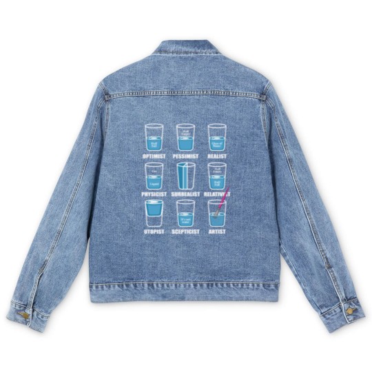 Discover Optimist Pessimist Realist Artist Or Psychologist Men's Denim Jackets