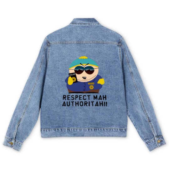 Discover RESPECT MAH AUTHORITAH! Temporary design Men's Denim Jackets