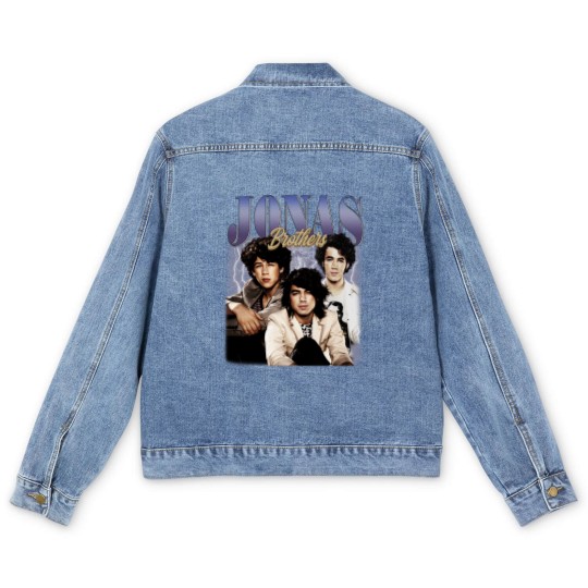 Discover Jonas Brothers 90s Vintage Men's Denim Jackets, Jonas Brothers Bootleg Men's Denim Jackets, Jonas Brothers Men's Denim Jackets