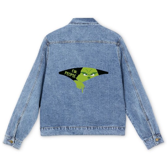 Discover Ew People Men's Denim Jackets, funny character Smiling Face Men's Denim Jackets, Christmas Men's Denim Jackets Gift For Family Xmas, Christmas funny character Men's Denim Jackets, funny character Men's Denim Jackets