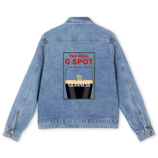 Discover Guinness Vintage Men's Denim Jackets, Split the G, Funny Men's Denim Jackets