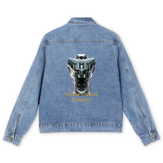 Discover Harrow Chassis Blueprint Warframe Tennocon Meme Men's Denim Jackets