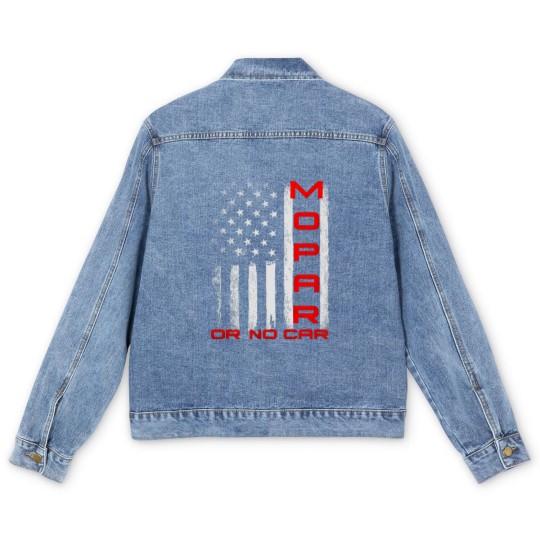 Discover Mopar or No Car Flag America Motor Car Sports Racing Gift Men's Denim Jackets