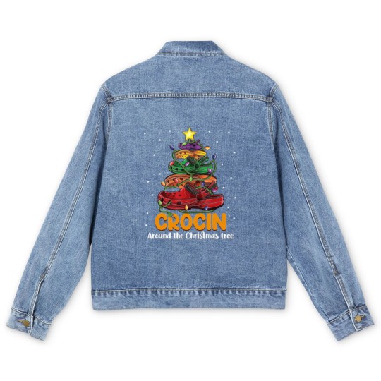 Discover Crocin around the christmas tree Classic Men's Denim Jackets