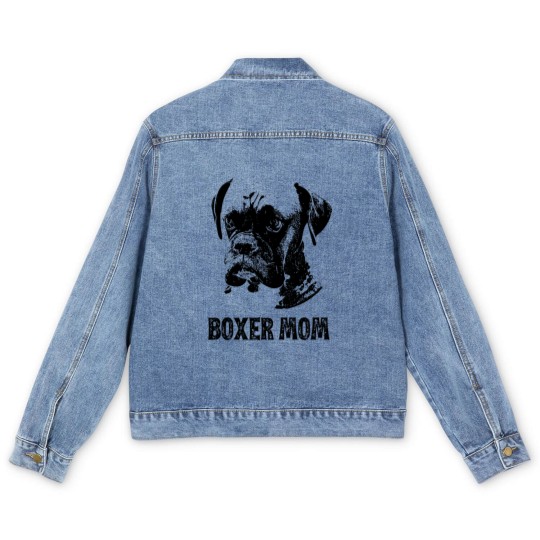 Discover Boxer Dog Mom - Boxer Mom - Boxer Dog - Men's Denim Jackets
