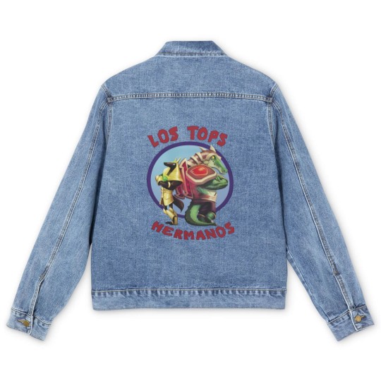 Discover League of Legends Men's Denim Jackets Tops Hermanos - Nasus and Renekton League of Legends Men's Denim Jackets