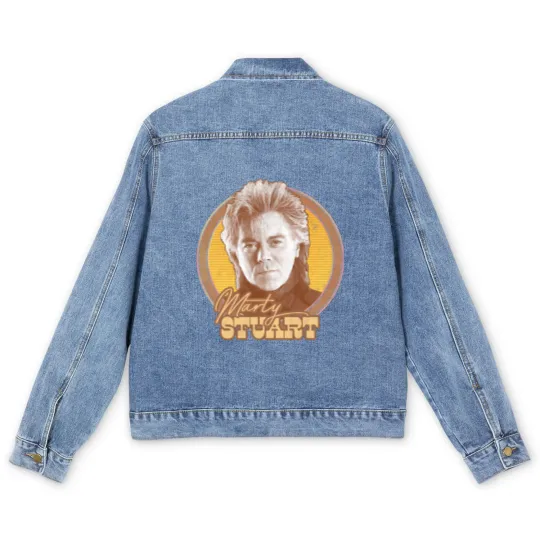 Discover Marty Stuart / Faded-Look Country Fan Art Design - Marty Stuart - Men's Denim Jackets