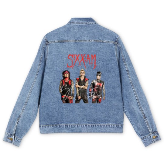 Discover Vintage Sixx AM Band Men's Denim Jackets, Sixx AM Men's Denim Jackets, Sixx AM Signed Men Men's Denim Jackets,