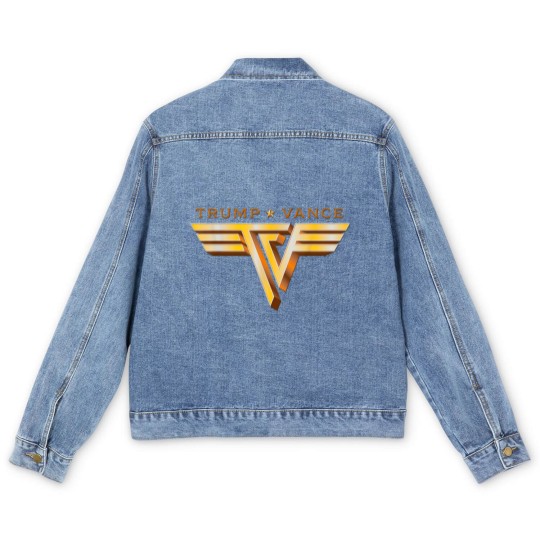 Discover Trump Vance TV Rocker Gold Logo Vintage Trump Vance 2024 Men's Denim Jackets