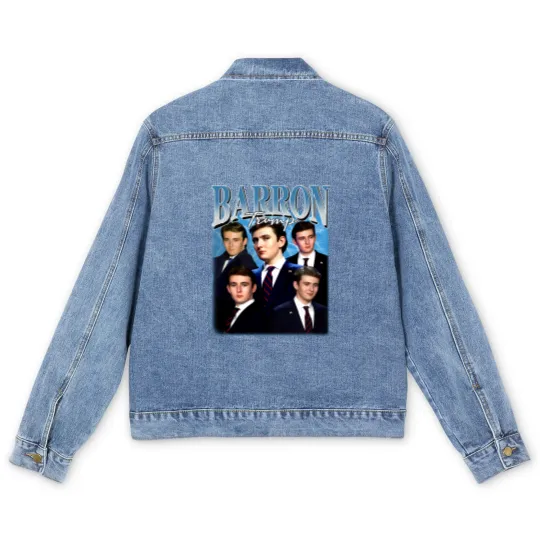 Discover Barron Trump Bootleg Men's Denim Jackets, Barron Trump Men's Denim Jackets, Barron Trump Fan