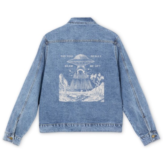 Discover Down Bad, Did Your Really Beam Me Up, Vintage Graphic Men's Denim Jackets