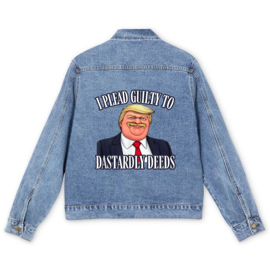 Discover Dastardly Deeds Funny Trump Cartoon Style Graphic Men's Denim Jackets