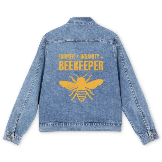 Discover Funny Bee Keeper Design Men's Denim Jackets
