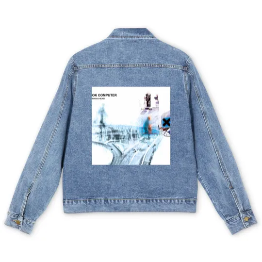 Discover Radiohead Ok Computer Band Men's Denim Jackets, Music Lovers Men's Denim Jackets