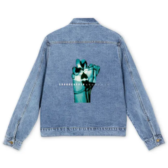 Discover Spoonman Soundgarden Chris Cornell Rock Single Band Black Men's Denim Jackets