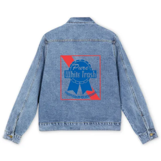 Discover Funny Redneck Gift, Pure White Trash Men's Denim Jackets