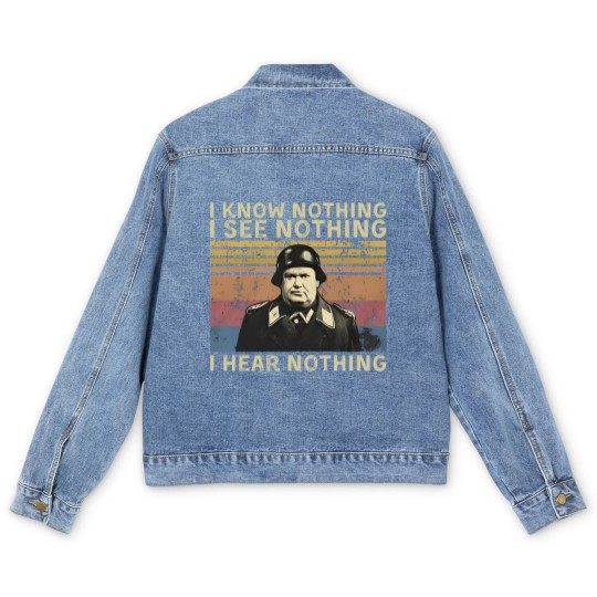 Discover Hogan's Heros I Know Nothing I See Nothing I Hear Nothing Vintage Men's Denim Jackets