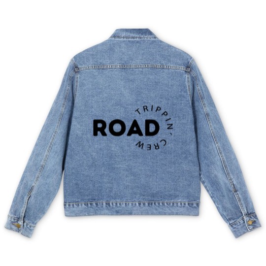 Discover Road Trippin Crew Men's Denim Jackets, Family Vacation Men's Denim Jackets, Vacation Men's Denim Jackets