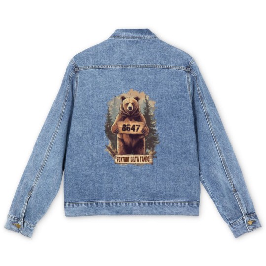 Discover FDT Resist Bear Men's Denim Jackets, Foxtrot Delta Tango anti Trump Men's Denim Jackets, National Parks
