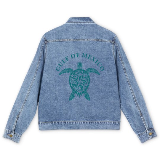 Discover Gulf of Mexico Men's Denim Jackets,  Turtle Men's Denim Jackets, Stay Salty & Resist Men's Denim Jackets