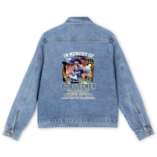 Discover Mr. Baseball In Memory Of Bob Uecker Forever In Our Hearts 1934-2025 Men's Denim Jackets