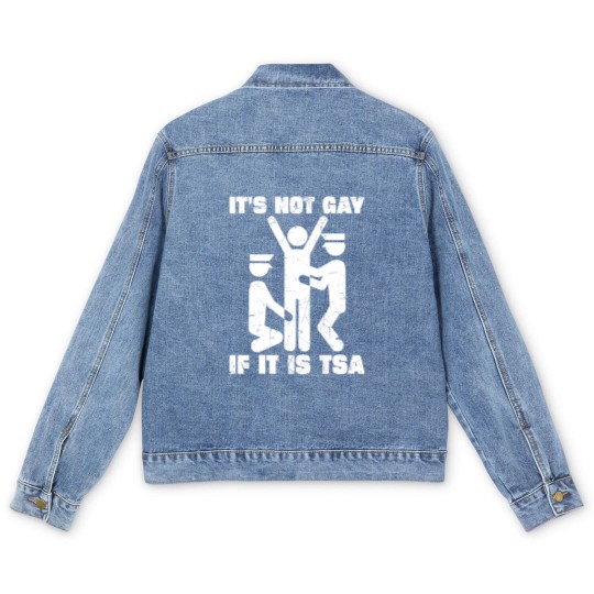 Discover It Is Not Gay If It's TSA Security Black Cotton Men's Denim Jackets