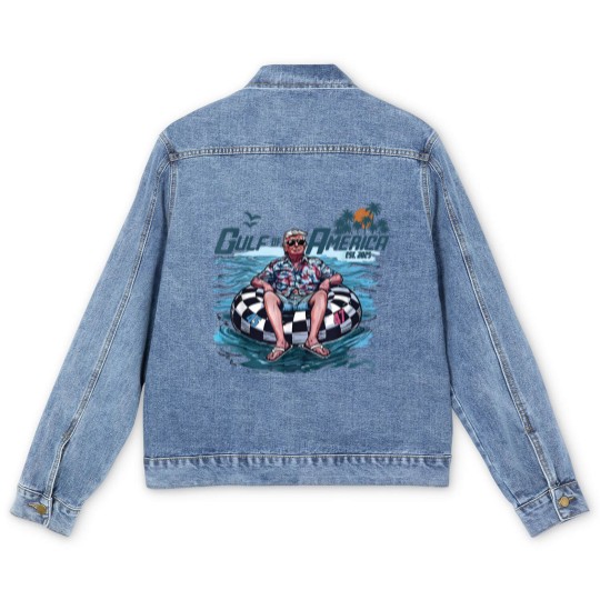Discover Trump Men's Denim Jackets Gulf Of Us America Est 2025 Men's Denim Jackets