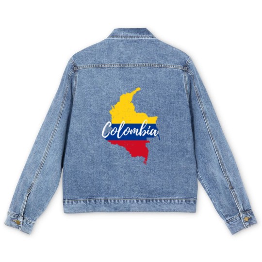 Discover Mapa de Colombia - Map of Colombia - Colombia - Men's Denim Jackets