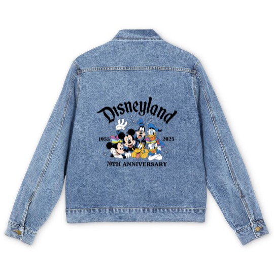 Discover Disneyyland 70th Anniversary Men's Denim Jackets, Castle Platinum Celebration 1955-2025 Men's Denim Jackets