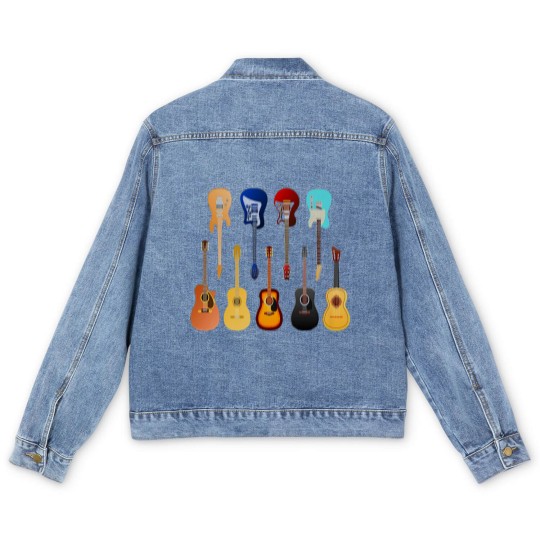 Discover Guitar T- Men's Denim Jackets Many guitars T- Men's Denim Jackets Men's Denim Jackets