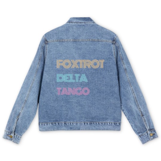 Discover Subtle Anti Trump Men's Denim Jackets, Foxtrot Delta Tango Men's Denim Jackets, Political Protest Men's Denim Jackets
