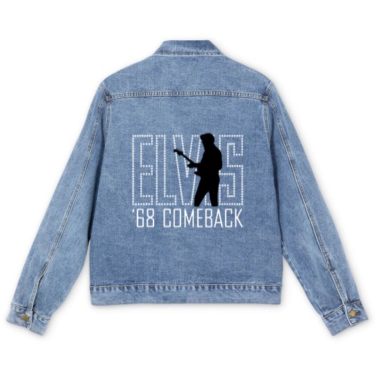 Discover Elvis Presley  68 Comeback Red Sign Men's Denim Jackets