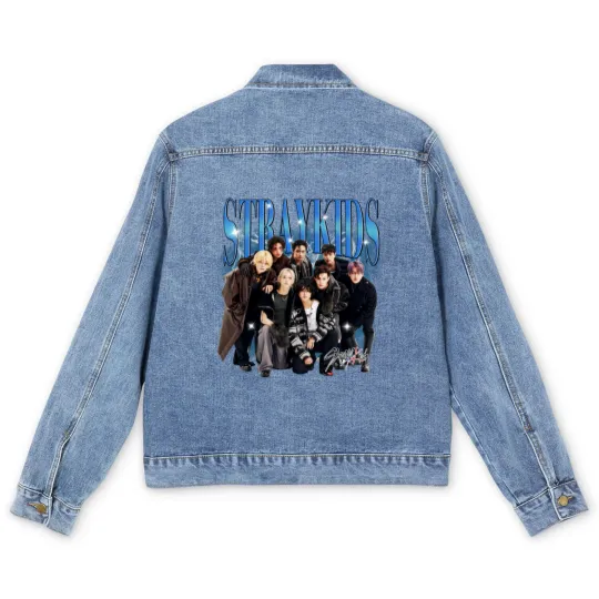 Discover Stray Kids Vintage 90s Bootleg Men's Denim Jackets, Stray Kids Tour 2025 Men's Denim Jackets