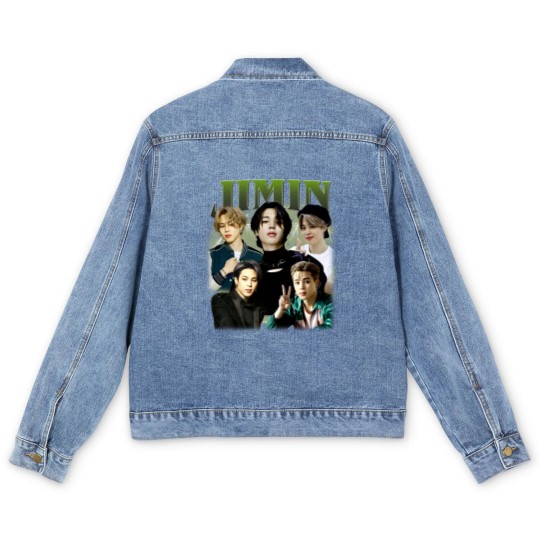 Discover Limited Jimin Korean Pop Men's Denim Jackets Vintage Unisex Men's Denim Jackets