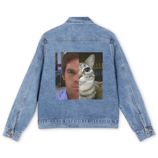 Discover Dext Morgan Men's Denim Jackets, Funny Cat Meme Men's Denim Jackets, Unisex Heavy Cotton Men's Denim Jackets, Gift for Dexter Fans, TV Show Fan Men's Denim Jackets