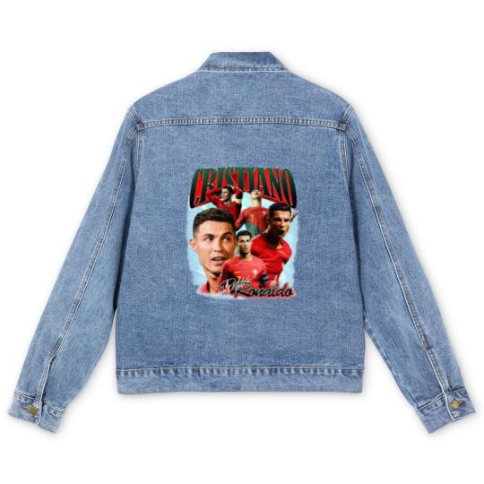 Discover Christiano Ronaldo Men's Denim Jackets, Christiano Ronaldo fan Men's Denim Jackets