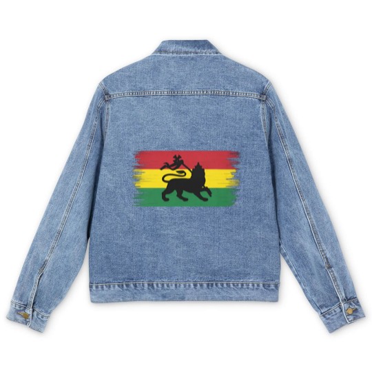 Discover Rasta Lion Men's Denim Jackets, Reggae Men's Denim Jackets, Unisex One Love Men's Denim Jackets, Marley Men's Denim Jackets, Lion of Judah Men's Denim Jackets, Vintage Reggae Music Men's Denim Jackets, Irie 420 Men's Denim Jackets