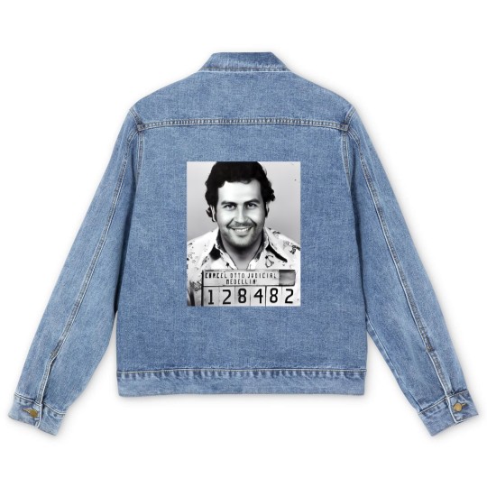 Discover Pablo Escobar Mugshot Premium Men's Denim Jackets
