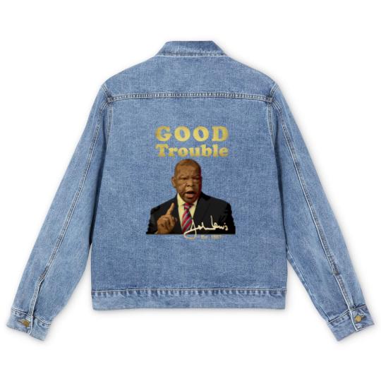 Discover Good trouble john lewis signature est 1987 Classic Men's Denim Jackets