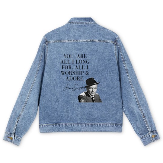 Discover Frank Sinatra Men's Denim Jackets, Gift for Her, Moon Men's Denim Jackets, Music Men's Denim Jackets