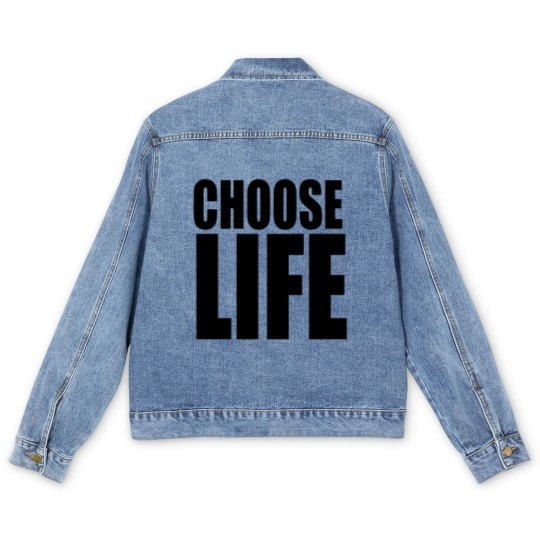 Discover George Michael Choose Life Men's Denim Jackets, 80s Slogan Men's Denim Jackets, Celebrity Retro Vintage Men's Denim Jackets