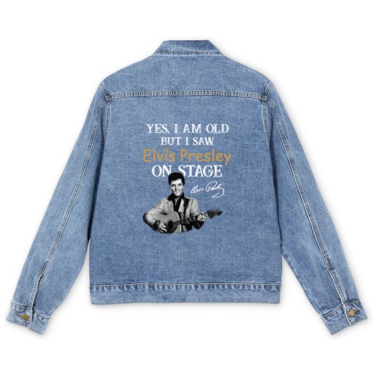 Discover Elvis Presley Men's Denim Jackets, Yes I Am Old But I Saw Elvis Presley On Stage Men's Denim Jackets, King Of Music Men's Denim Jackets